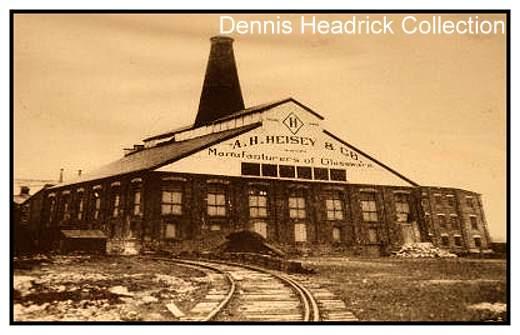 The original Heisey factory had only one smokestack. As the factory grew, a second smokestack was added, and then a third. Many more buildings were added to the complex. Augustus Heisey founded the A.