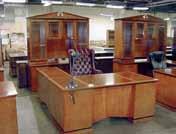 Walnut Executive U Workcenters w/bow Front Desk and