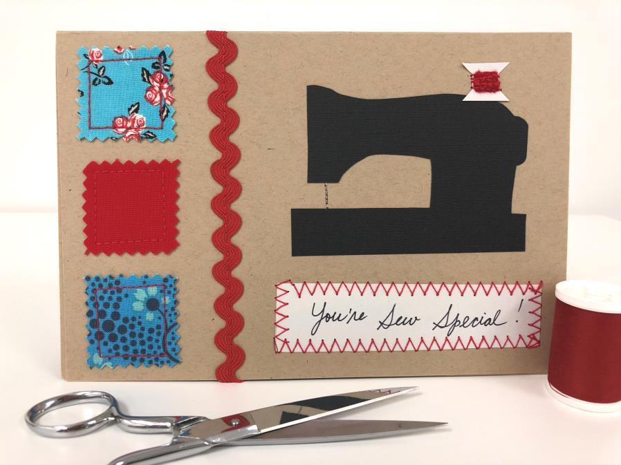 SINGER Sewing Theme Greeting Card Use your sewing machine to express your personal style and creativity by making greeting cards.
