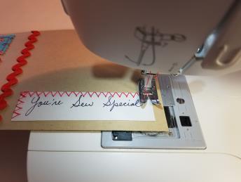 10. Set the machine for a zigzag stitch with