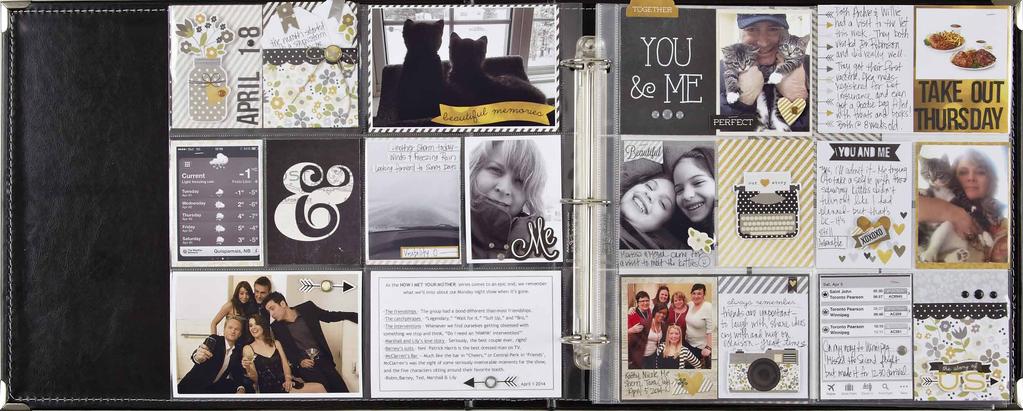 the story of us 12x12 Black SN@P! Faux Leather Album 4x6/3x4 Pocket Pages 3x4 Journaling Card Elements Decorative Brads SN@P! Cards SN@P!