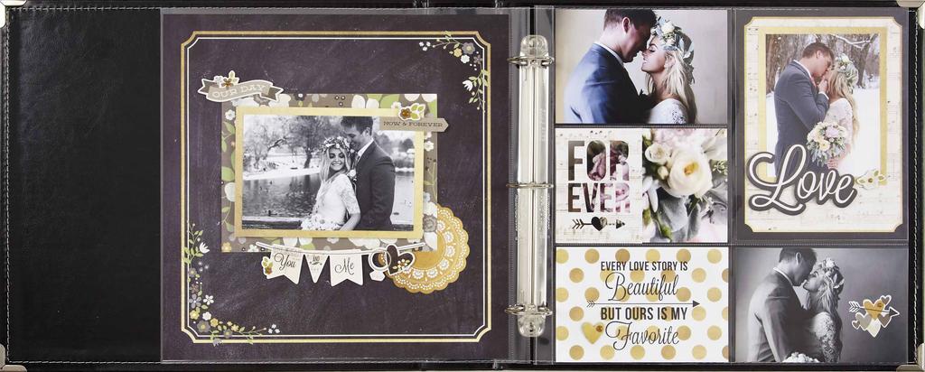 the story of us 12x12 Black SN@P! Faux Leather Album 12x12 Pocket Page 6x8/4x6 Pocket Page Mr. & Mrs.