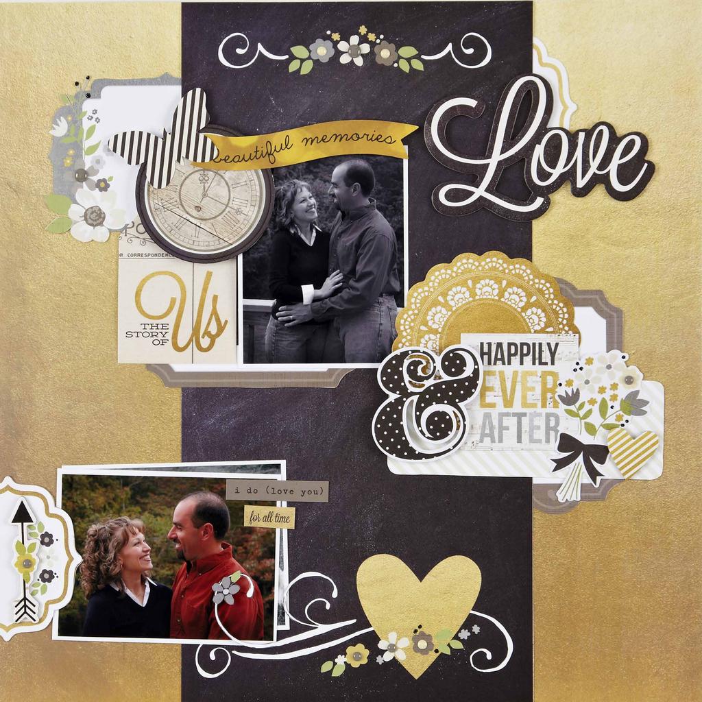 the story of us Music/Gold Foil Designer Cardstock 6x12 Page Elements Expressions Cardstock Stickers SN@P!