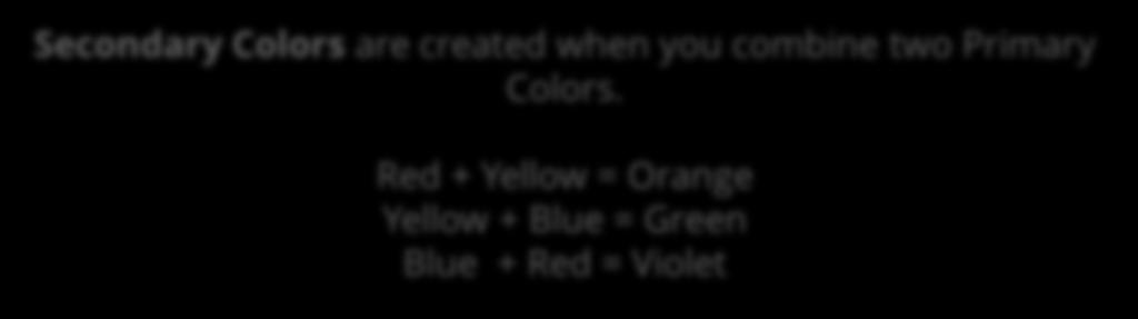 Tertiary Red Orange Yellow Orange Yellow Green Blue Green Blue