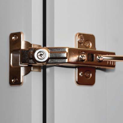 BASE CORNER HINGE ADJUSTMENTS PAGE 9 BER/BSS Base Corner Hinge Adjustment Bi-Fold Doors For the full overlay Base Easy Reach (BER) and Base Super Susan (BSS) cabinets, 6 Square uses 6-way adjustable