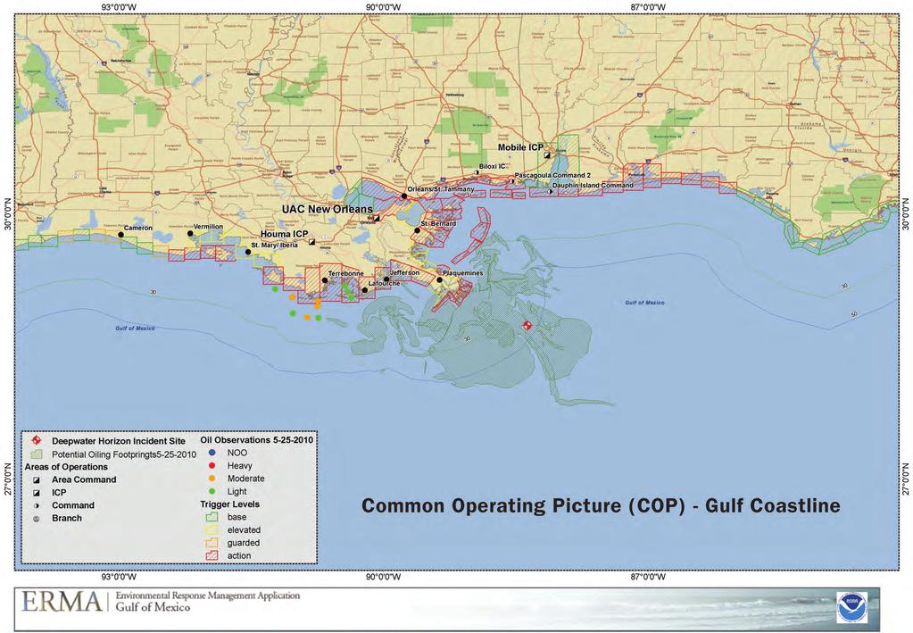 The Common Operating Picture (COP) provides a virtually real-time assessment of the entire response