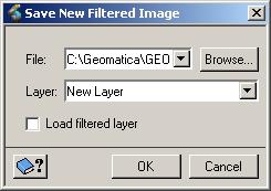 Geomatica I - Module 3: Image Processing with Focus Saving a Filtered Image Once you have visually applied a filter to an image in the view area, you may choose to save the filtered image to a file.