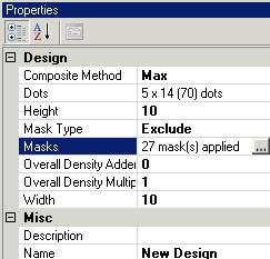 Mask Mask feature allow you to cut or mask off shapes and text on the output results. This feature is located at the property window of design file. Figure 20 - a Mask applied grayscale image.