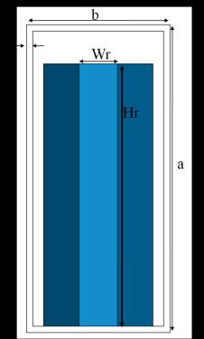 2. Fig. 2(a) shows the distribution of electric field on the side of the waveguide without slots. As can be seen, most of the fields reside between the ridge and the upper wall of the waveguide. Fig. 2 (b) shows the currents distribution on the upper surface of the ridged waveguide without the slots.