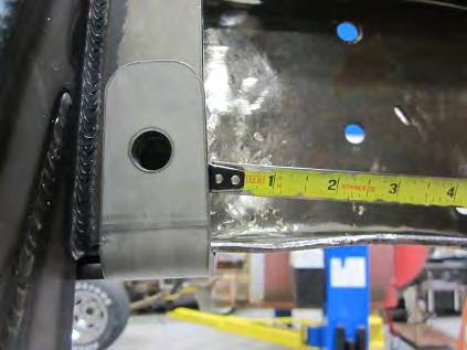 We will utilize a 5/8 factory frame hole that s approximately 7 from the body mount rivets inside