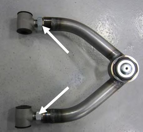 Figure 30 12) To install upper control arms use the 5 / 8-18 x 11 Hex Bolts, 1 3 / 8 Stainless Steel Dished Washers, and 5 / 8-18