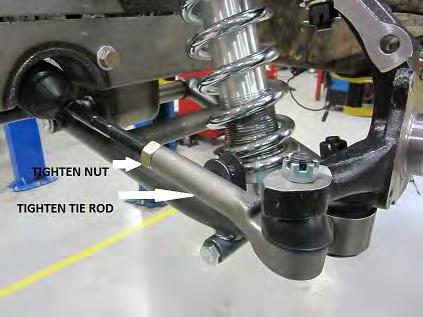 19) The last step to installing the steering rack is bolting on the tie rod ends.