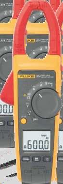 With true-rms AC voltage and current measurements, the Fluke 374 can read up to 600 V