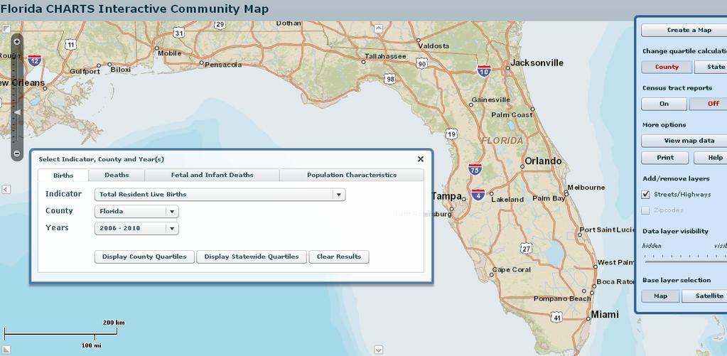Chapter 5: Interactive Community Maps Chapter 5 : Census Tract Maps The FloridaCHARTS Census Tract Maps display an area's geography overlaid with health and socio-economic characteristics by census