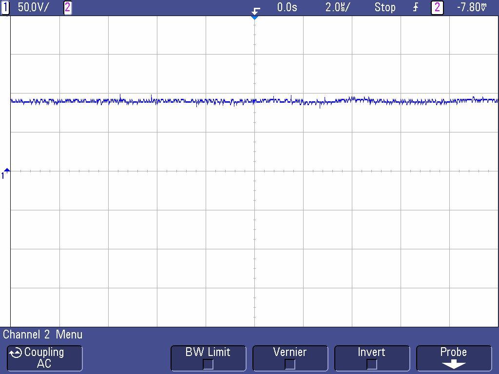 40 Figure 2.26 Output voltage (CH1: Output Voltage [Volt. Scale: 50 V/div.] Operated at 50 % of load with open loop operation The output voltage across the load is shown in figure 2.26. It is clearly seen from the above figure that the open loop control, the load independent operation and constant out put voltage are not possible.