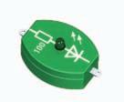 Component Qty. Description Appearance Green light-emitting diode Item No. 708802 It lights up green when current flows through it. Transistor (npn) Item No.