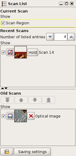 The Show tickbox controls which scans from the Scan List are displayed in the Image Viewer window. The order that the scans are plotted in the Image Viewer is set in the Scan List.