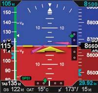 4.3.13. Track Indicator When configured with a GPS that provides ground track data, a blue track indicator diamond is displayed on the compass scale to indicate the aircraft s ground track.