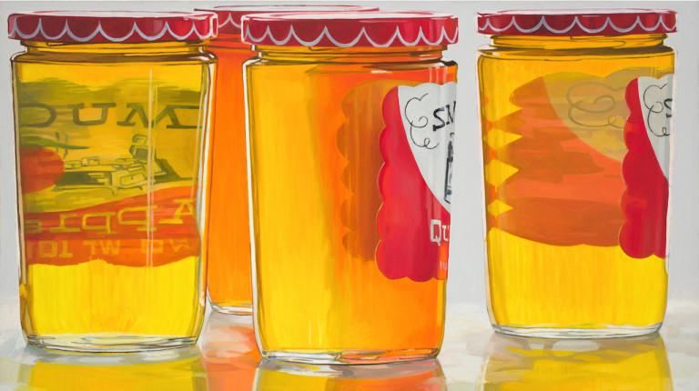 GALLERIES Janet Fish s Jarring Experiments in Still Life Painting by Peter Malone on January 28, 2016 Janet Fish, Smucker s Jelly (1973), oil on canvas, 36 x 64 in (all images courtesy of DC Moore