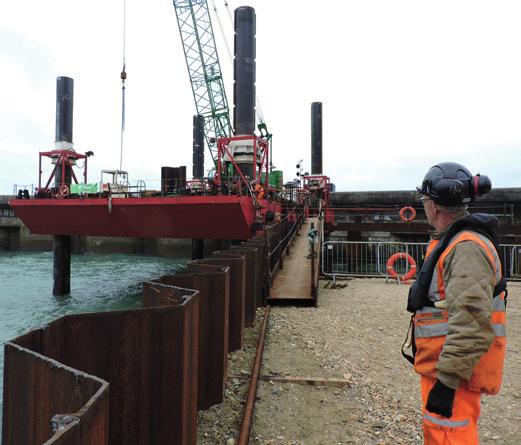 industry. Piling gate systems, designed and fabricated in-house, hold the tubular piles in the correct position.