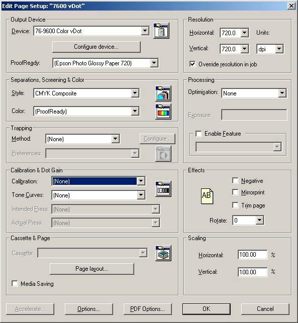 20 Chapter 4: Creating Page Setup - Configuration Choices Fig 4.1 Page Setup Dialog 4.