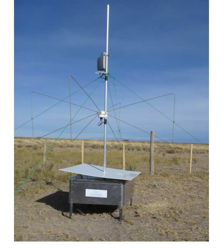 11.1. Antennas for Radio Detection of Air Showers 169 Figure 11.2: The Butterfly antenna installed at the site of the Pierre Auger Observatory. The antenna is installed in a height of 1.