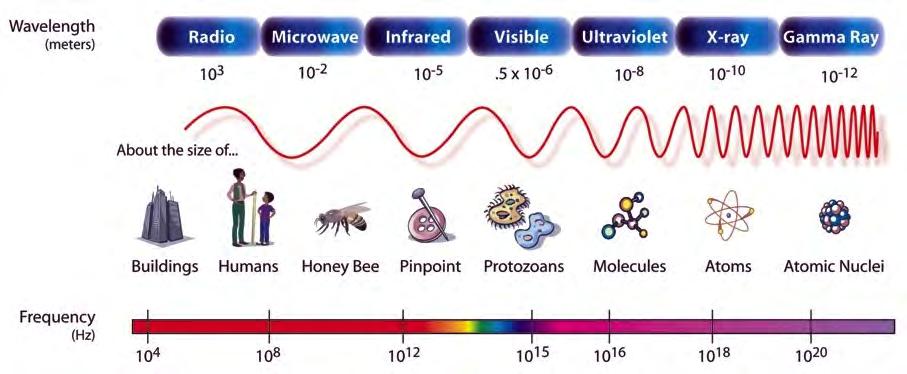 The Electromagnetic Spectrum The surface of the Earth cannot be imaged with visible or infrared sensors when there are clouds or when there is dense vegetation.