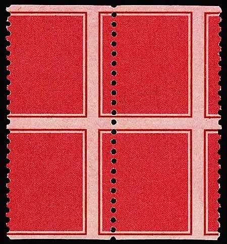 Lot 2349 Test Stamp, 1954, Carmine Perforate Vertically, Unslit Horizontal, #TD97b. N.h.