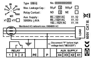 Connection of AC auxiliary supply Installation/operation instructions SIM-Q/SIM-Q LF Type: 80...152V AC Type: 176.