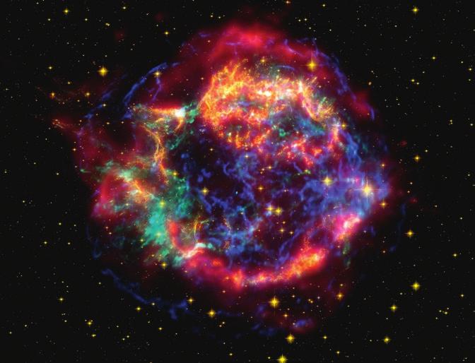The spectacular image in Figure C.4 shows the supernova Cassiopeia A, a dying star.