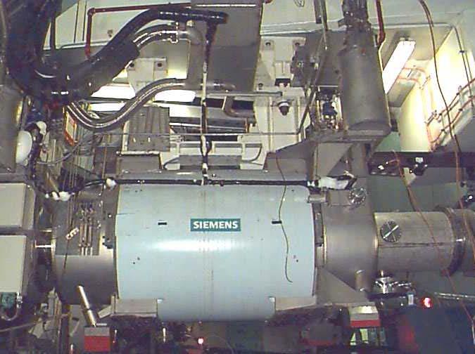 Superconducting Magnet, Supply Can and Lines Q2 Quadrupole with Supply Can on the (HRS)