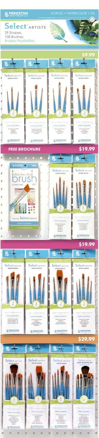 MERCHANDISING SOLUTIONS Value Sets Quality Mixed-Media Brushes at Value Pricing 14 thoughtfully selected mixed-media brush sets 3 affordable price points Versatile and attractive merchandising