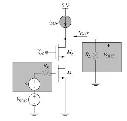 Amplifier Schematic Note that the backgate connection for M 2 is not specified: ignore g mb Complete Amplifier Schematic Bias voltages derived from transistors under