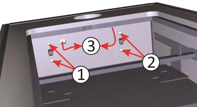 Secure marquee by placing the screws in the holes (1 and 2). Tighten the screws. Connect the power cable connectors (3). 3.3 LEVEL ADJUSTMENT Install this machine on flat surface.