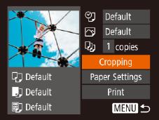 Configuring Print Settings Still Images Movies Access the printing screen. Follow steps in Easy Print (= 9) to access this screen. Configure the settings.