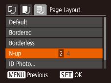 Choosing Paper Size and Layout before Printing Still Images Movies Choose [Paper Settings].