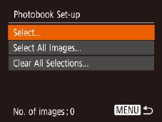 Adding Images to a Photobook Still Images Movies Photobooks can be set up on the camera by choosing up to 998 images on a memory card and importing them into the software CameraWindow (= ) on your
