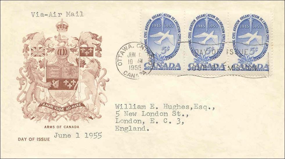 Figure 5: First day covers (with blue and light-brown cachets) showing