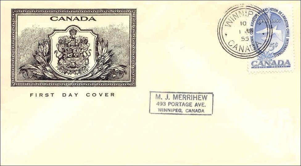 Figure 8: First day cover showing the coat of arms as approved in 1923; design as