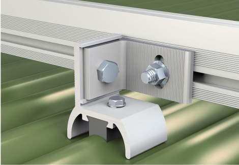 The kit can be combined with L- Adaptor to change the orientation of rail at right angles to corrugations
