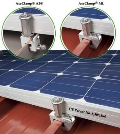 Roof Attachment Standing Seam Ace Clamp Solar Kit The AceClamp family of roof mounting innovations gives you stronger, more flexible mounting options for standing seam metal roofs - without damaging