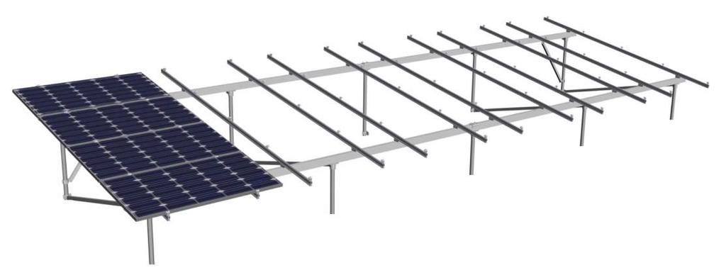 SunBeam System Overview (Ground Mount) The SunBeam system can be integrated with steel support for a scalable and simple ground-mounted solution.