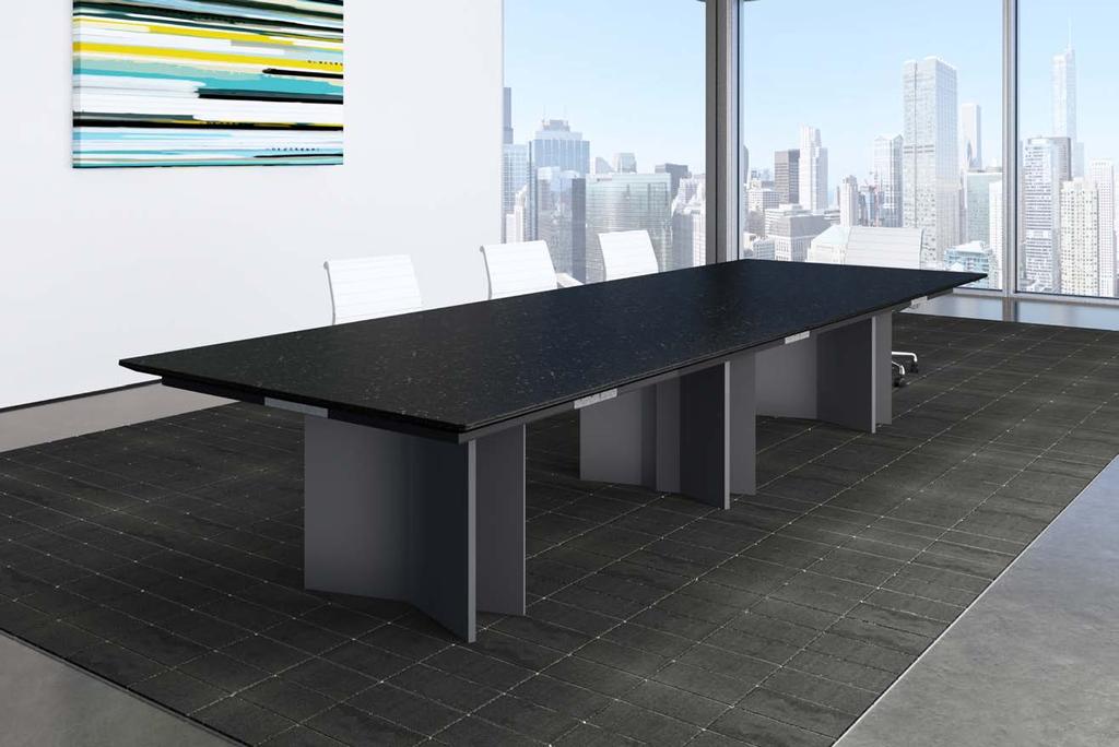 size: 192" x 54" x 29"H (2-section) Rectangle top: Black Absoluto Granite edge: 3/4"