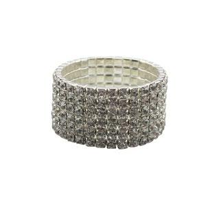 Min 4 Sets S-3706 Strass Napkin Ring Hand-Applied Crystal Stones on Stainless