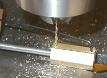 Square stock could have also been used but hex can be easily mounted in the 3-jaw lathe chuck to center drill the jig.