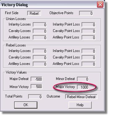 Click Info and then Victory on the Menu Bar. The Victory Dialog will appear.