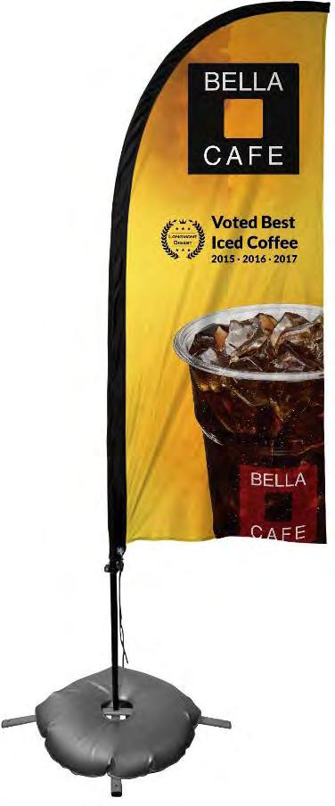 T Tear Banners Product Features Drop / Feather Flag Great for attracting attention