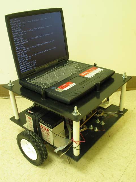 Illustration: Tele-operation of an Unmanned Vehicle (UV) The actual networked mobile robot is setup with the following configuration: The speed of both wheels are controlled by two PI controllers