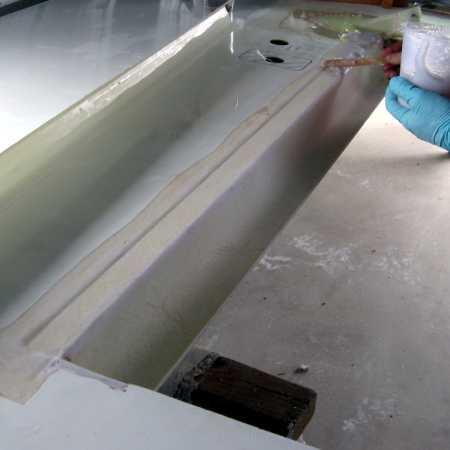 Prepare and fit the pre-mould strip Turn the wing