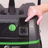 3 microns; automatic fi lter cleaning "Power Take Off" outlet activates the vacuum ON/OFF from the power tool switch Non-HEPA models available, 99.